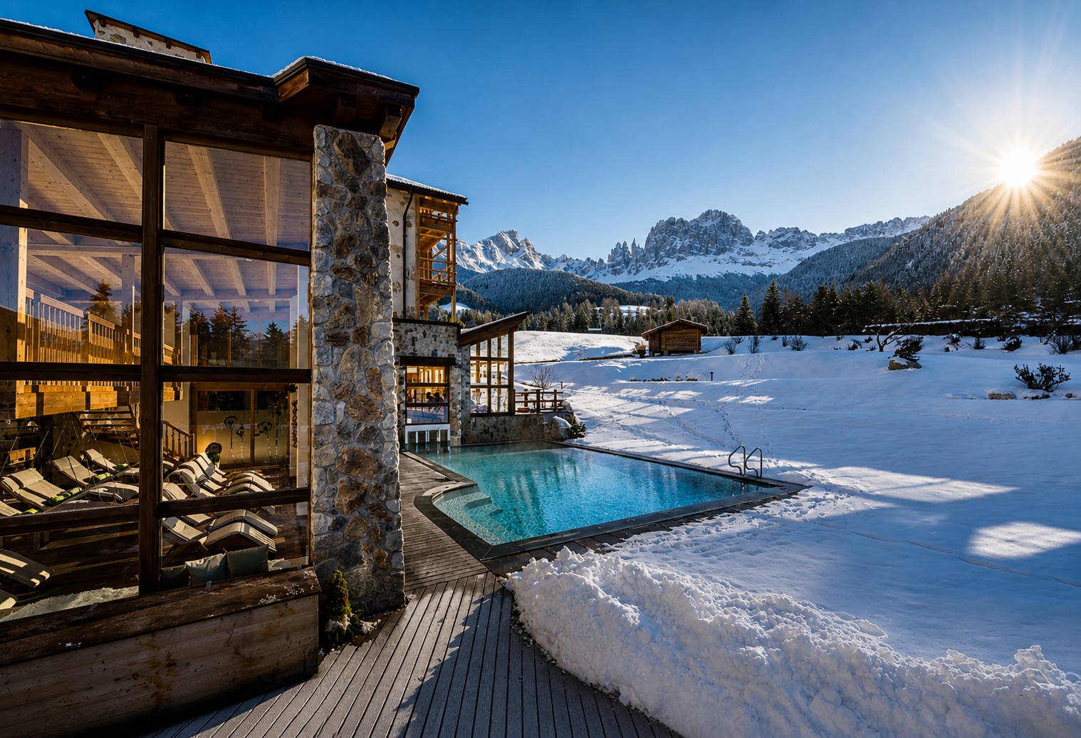 Alpine SPA hotel with outdoor pool